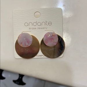 gold and pink earrings